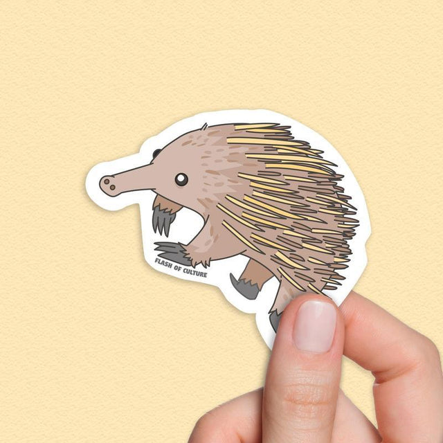 Australian Echidna Illustration Vinyl Sticker, Travel Gifts