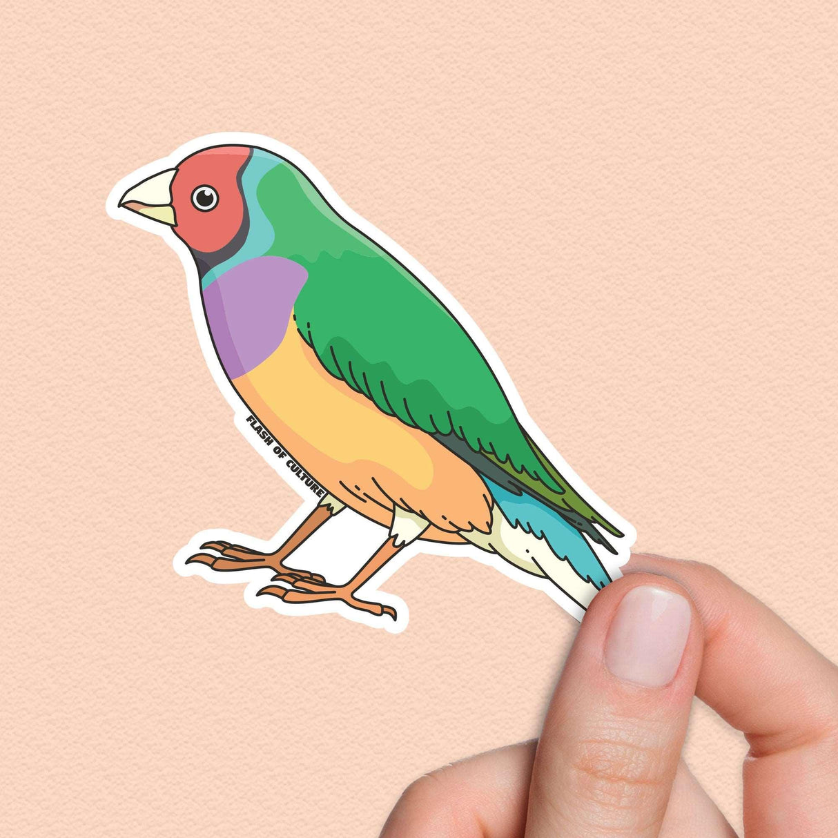 Australian Gouldian finch sticker, Australian Animal stickers, Travel Souvenirs