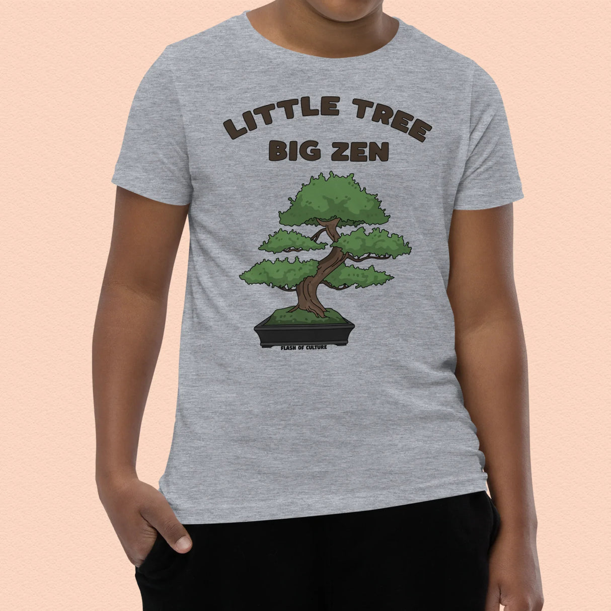 Bonsai, Small Tree, Big Zen T-Shirt Kids Youth Size 6+ years