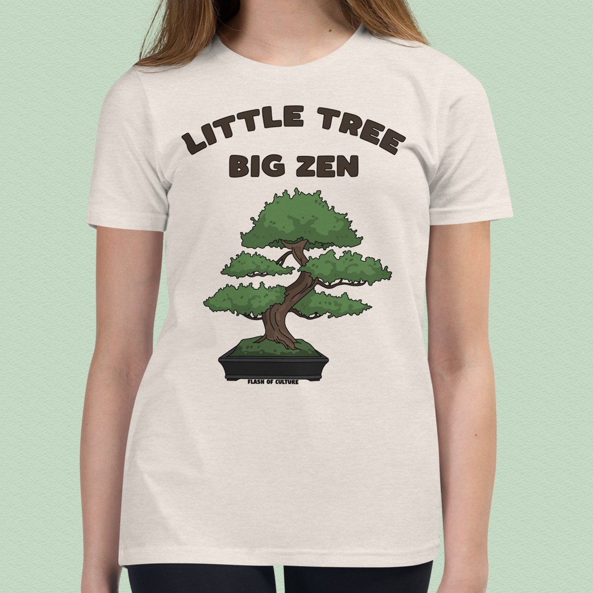 Bonsai, Small Tree, Big Zen T-Shirt Kids Youth Size 6+ years
