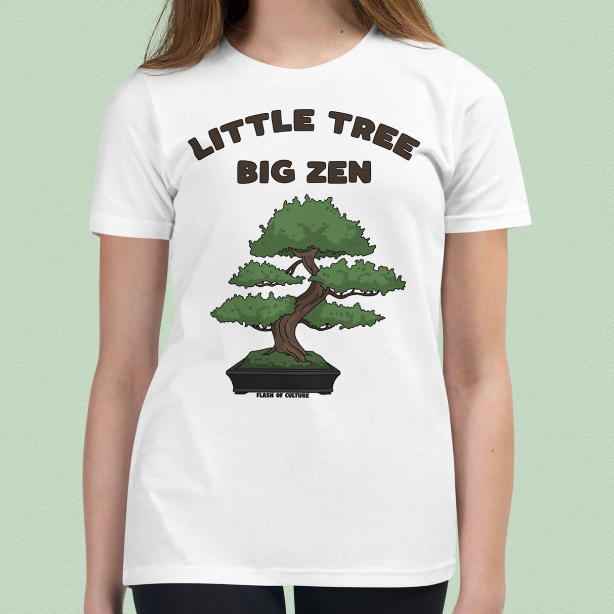 Bonsai, Small Tree, Big Zen T-Shirt Kids Youth Size 6+ years