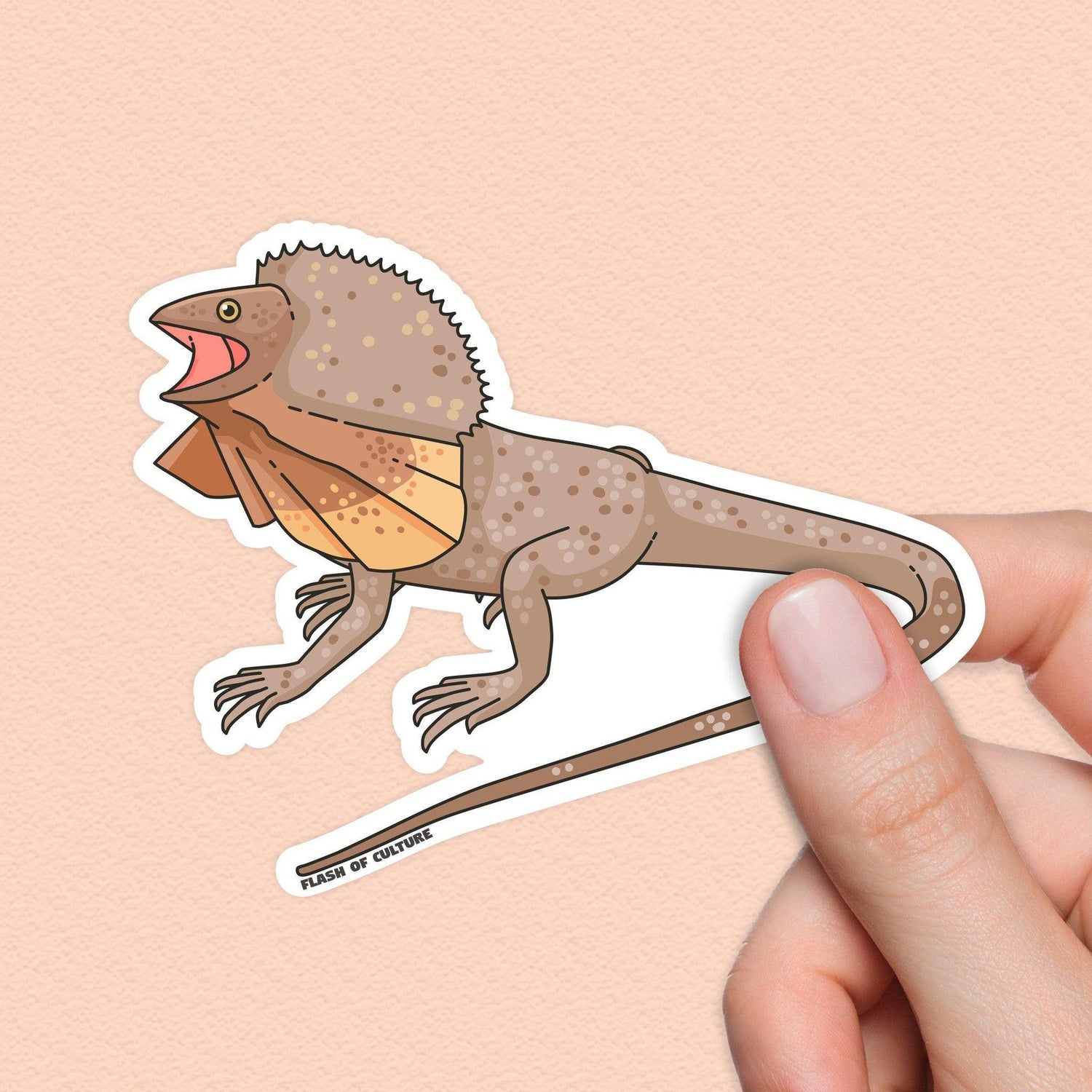 Frilled Neck Lizard Sticker, Lizard