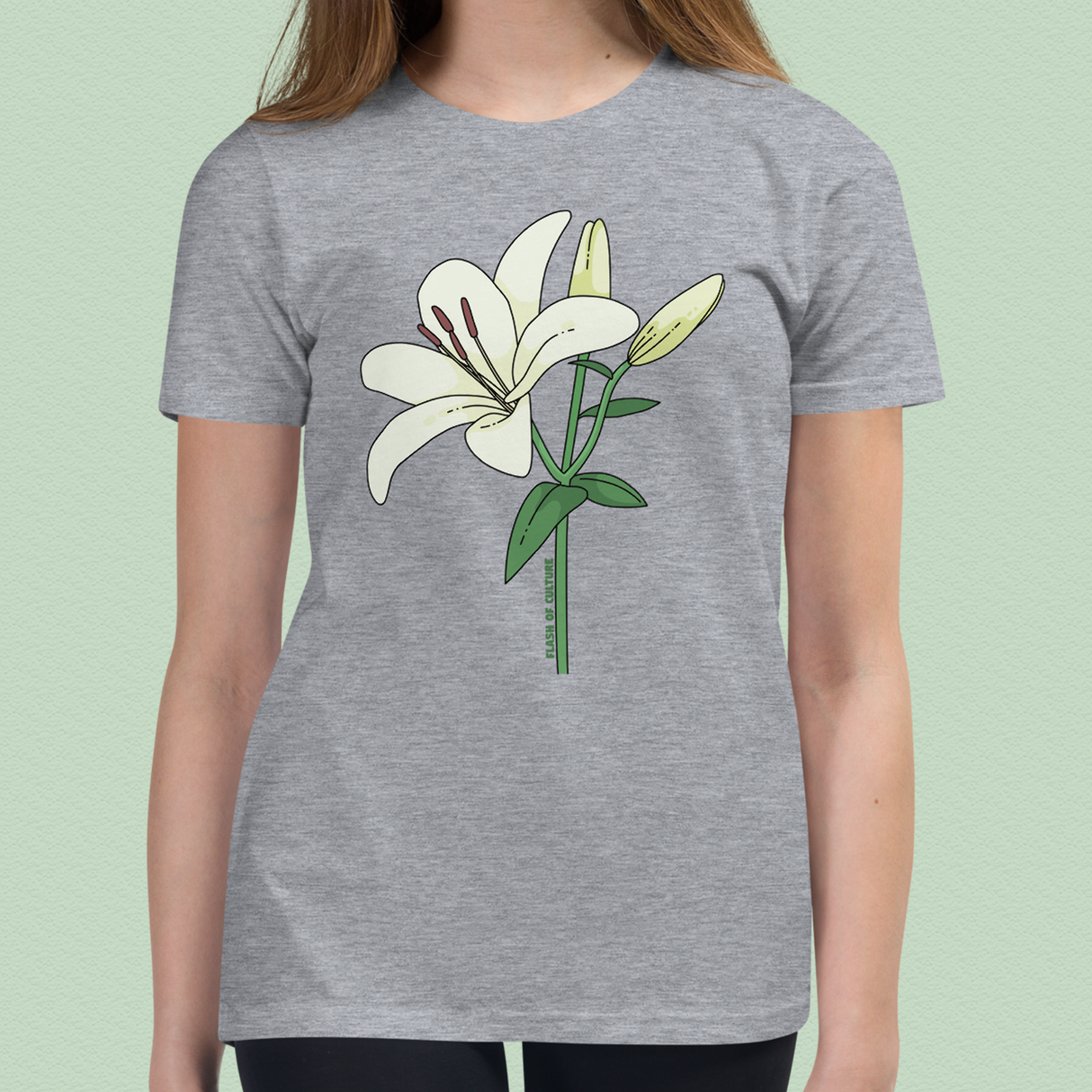 Italian Lily Flower T-Shirt Kids Youth Size 6+ years