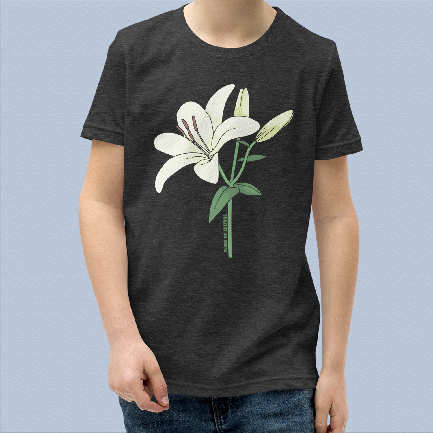 Italian Lily Flower T-Shirt Kids Youth Size 6+ years