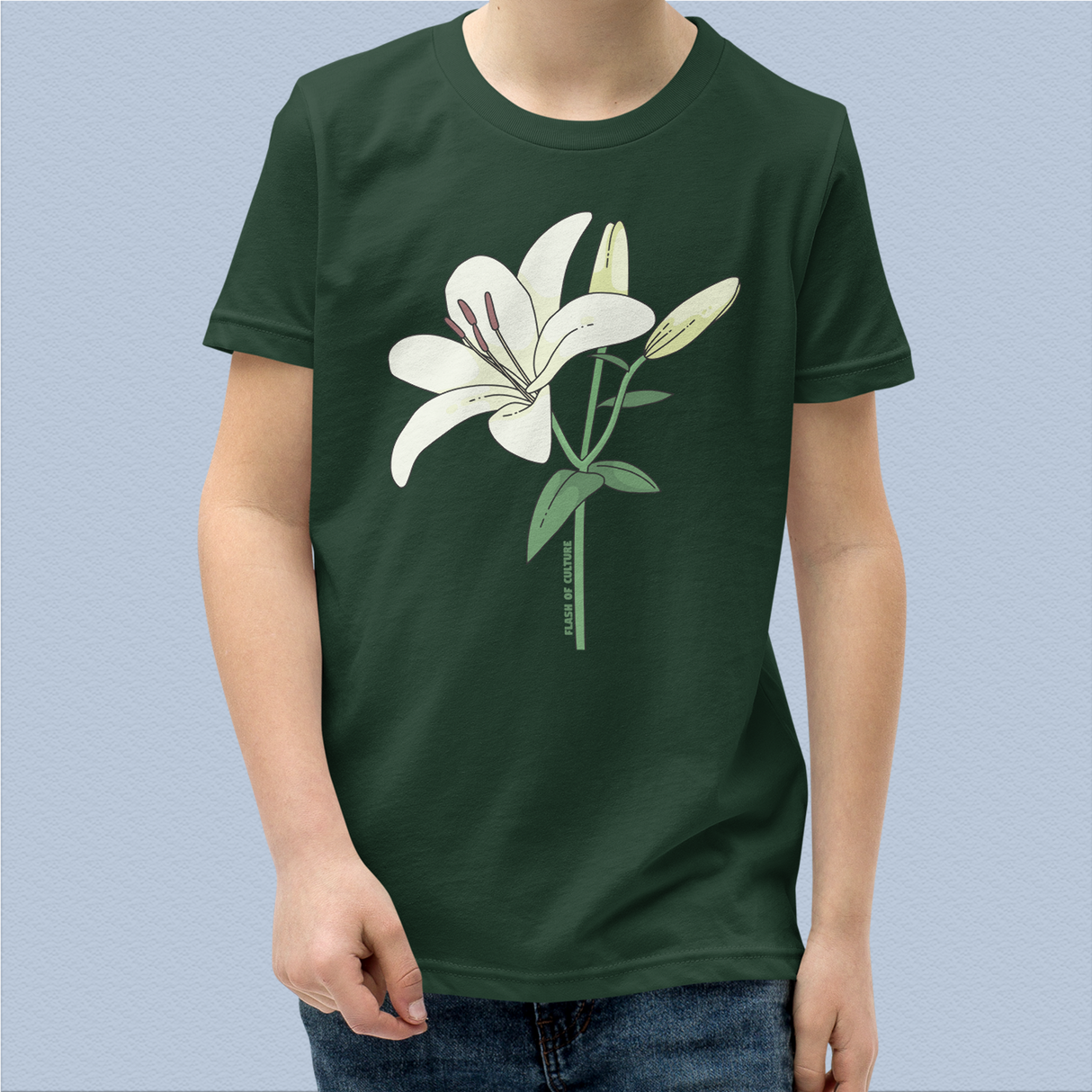 Italian Lily Flower T-Shirt Kids Youth Size 6+ years