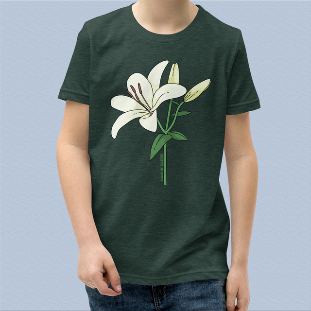 Italian Lily Flower T-Shirt Kids Youth Size 6+ years