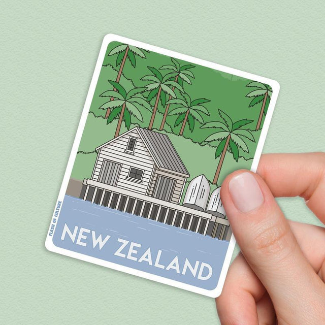 New Zealand Bach Sticker, Kiwiana sticker