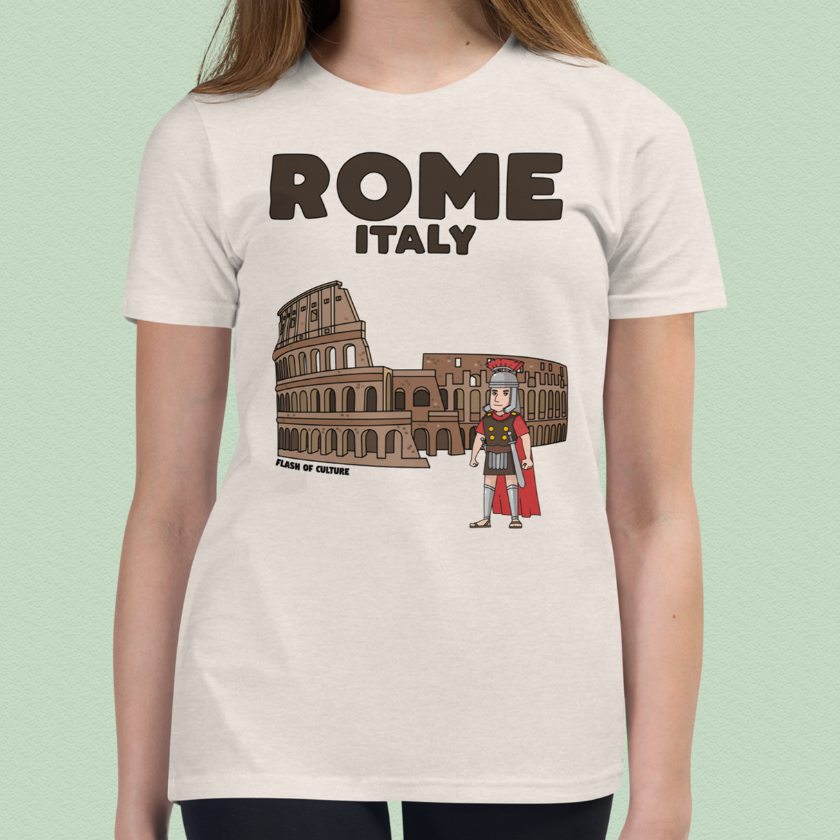 Rome Italy Colosseum Gladiator T-Shirt Kids Youth Size 6+ years
