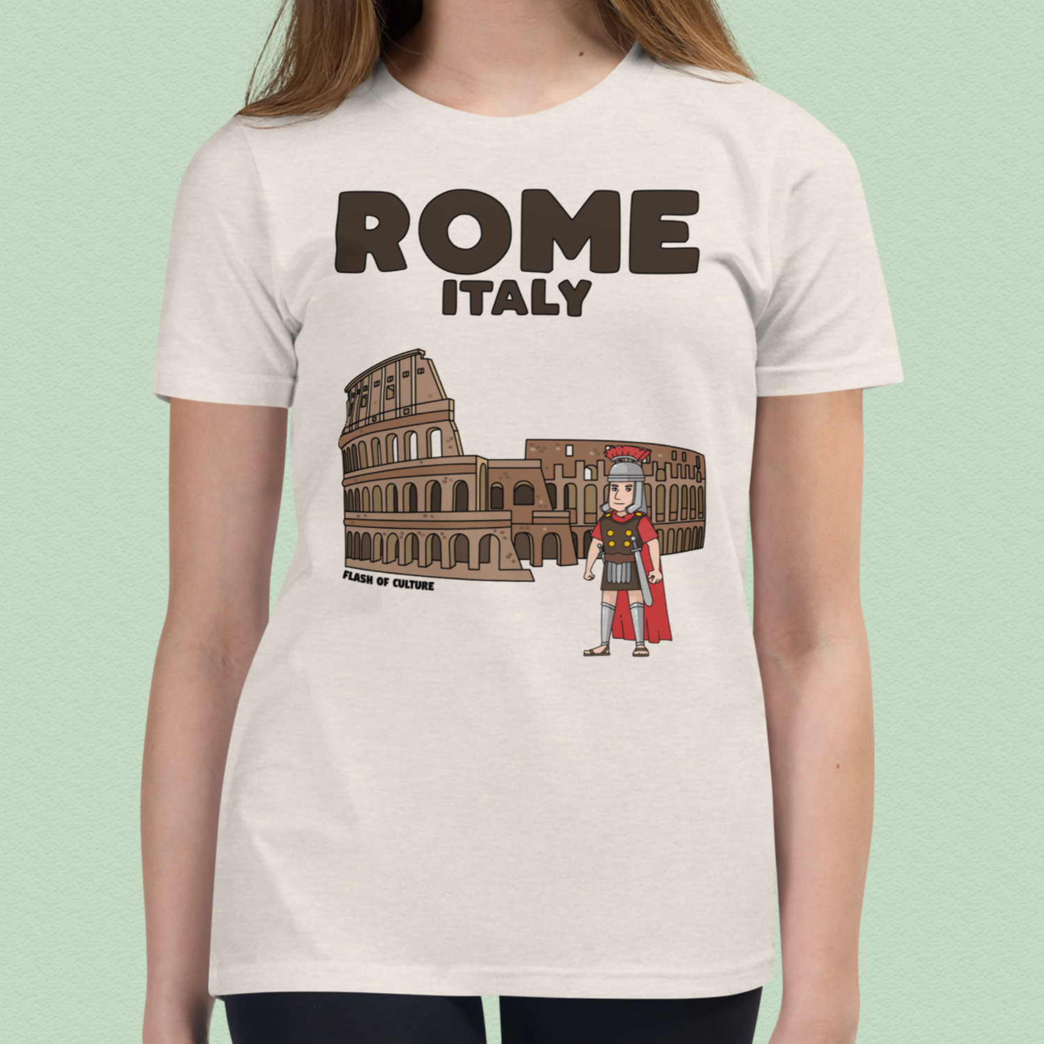 Rome Italy Colosseum Gladiator T-Shirt Kids Youth Size 6+ years