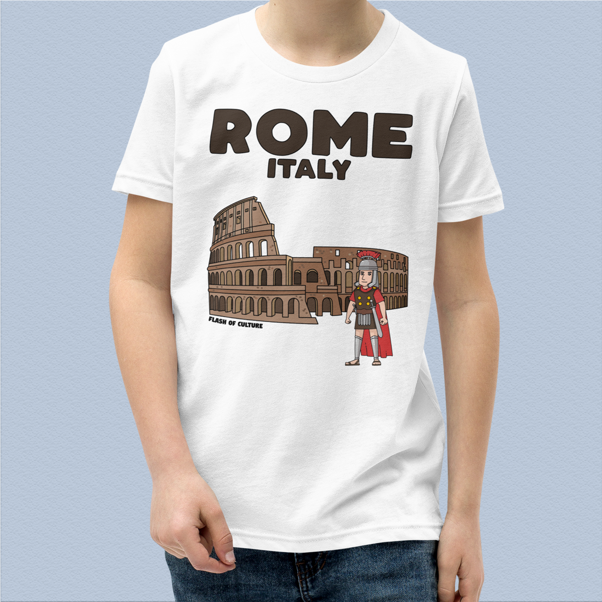 Rome Italy Colosseum Gladiator T-Shirt Kids Youth Size 6+ years