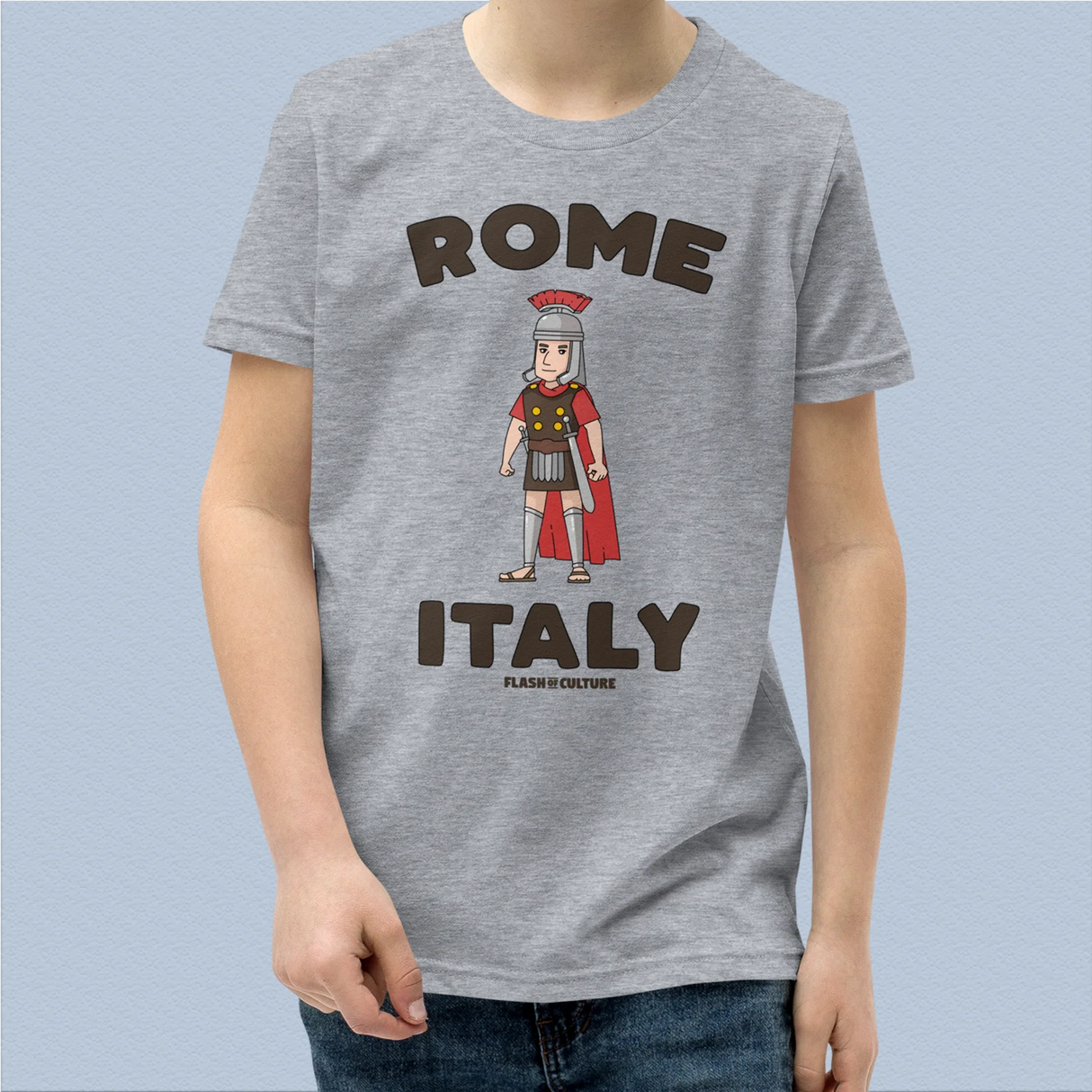 Rome Italy Gladiator T-Shirt Kids Youth Size 6+ years