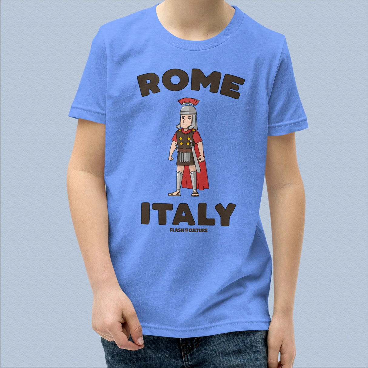 Rome Italy Gladiator T-Shirt Kids Youth Size 6+ years