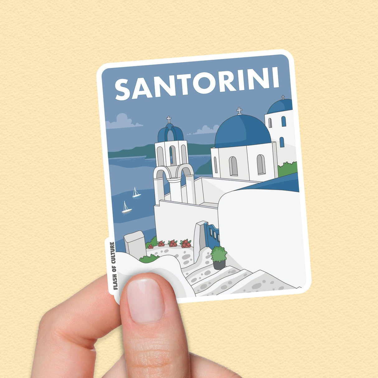 Santorini Sticker, Greece Travel Stickers, Greek Islands Sticker