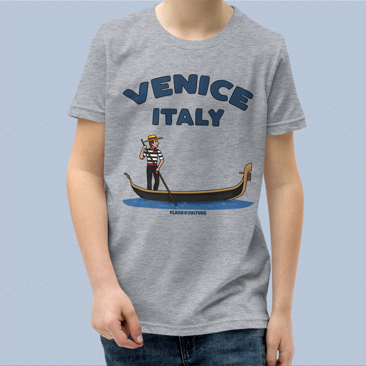 Venice Italy Gondola T-Shirt Kids Youth Size 6+ years