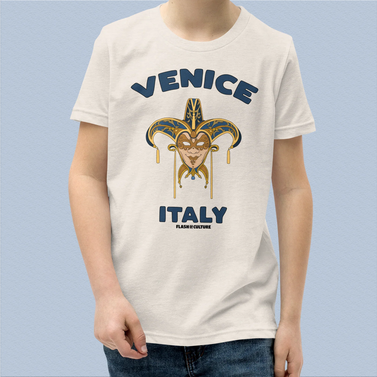 Venetian Mask Italy T-Shirt Kids Youth Size 6+ years