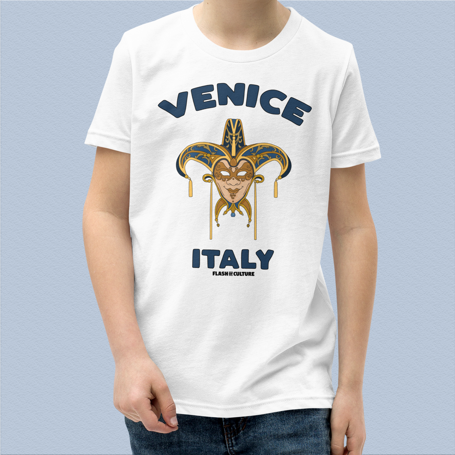 Venetian Mask Italy T-Shirt Kids Youth Size 6+ years