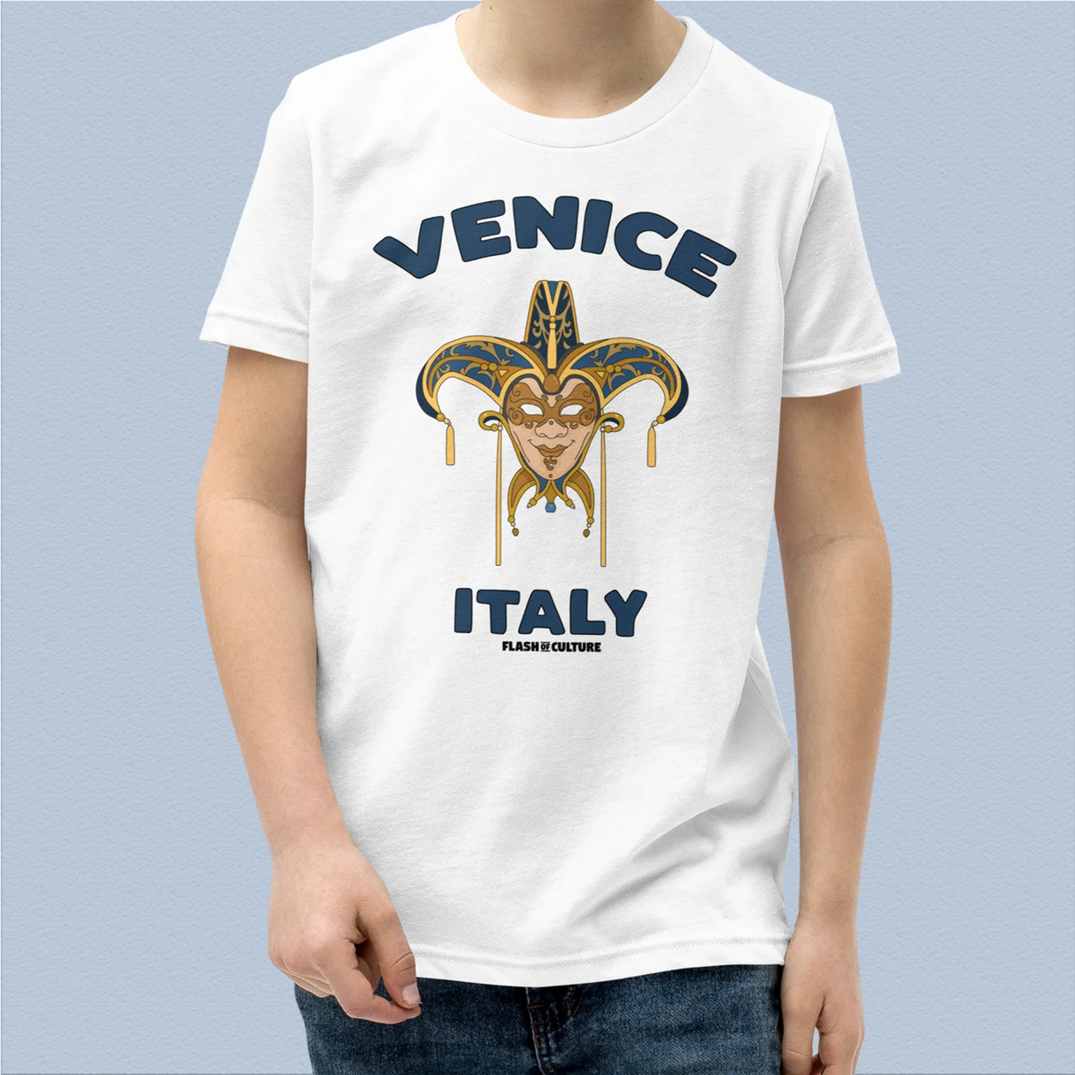 Venetian Mask Italy T-Shirt Kids Youth Size 6+ years