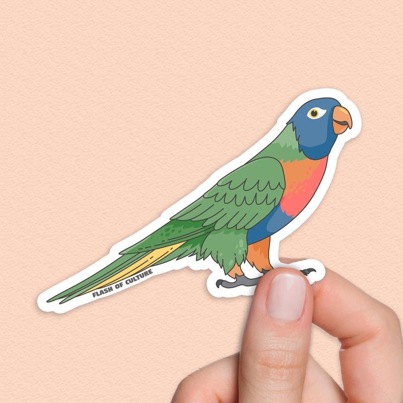 Waterproof Vinyl Rainbow Lorikeet Sticker - Australian Bird Decal