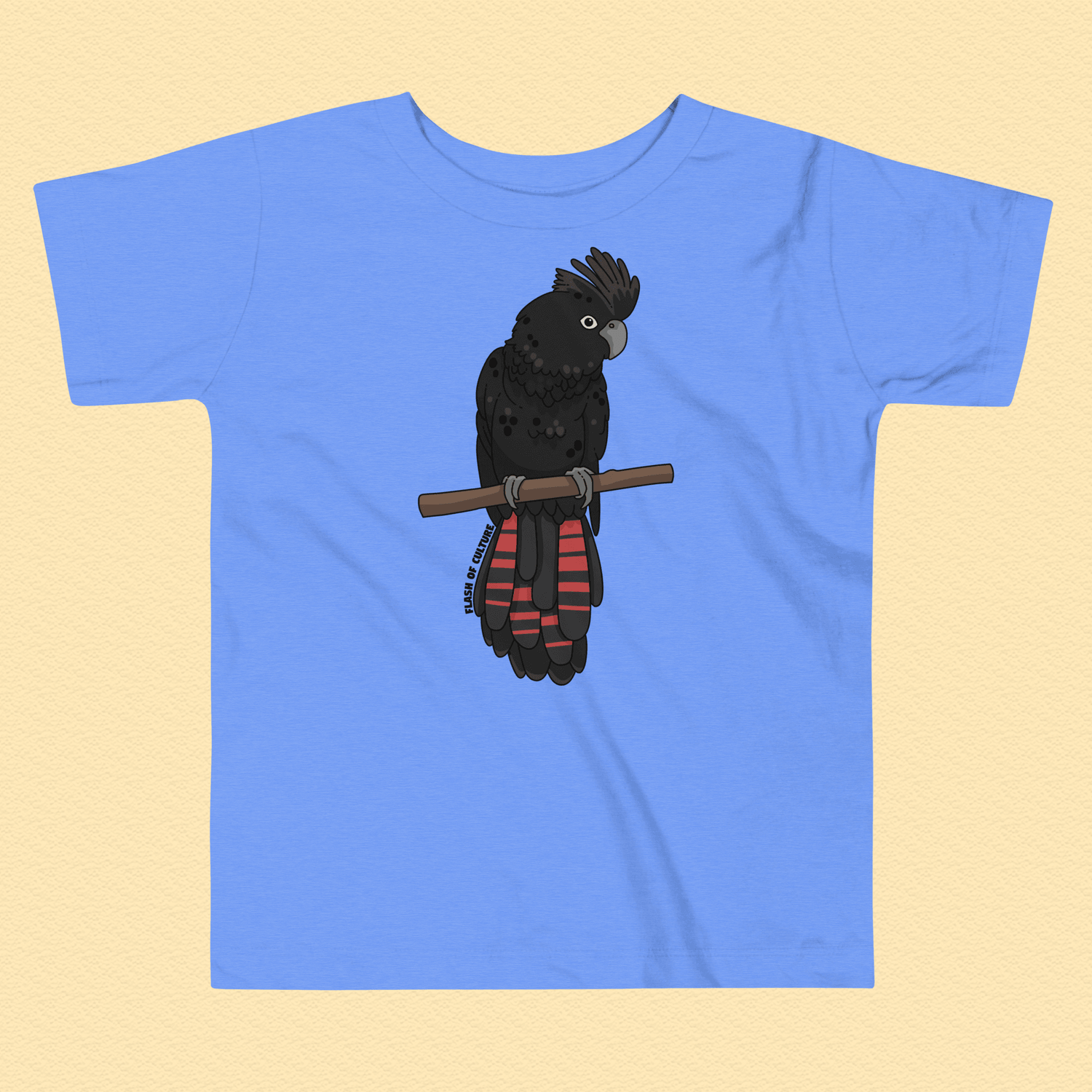 Australian Black Cockatoo T-Shirt Kids Size 2-5 years