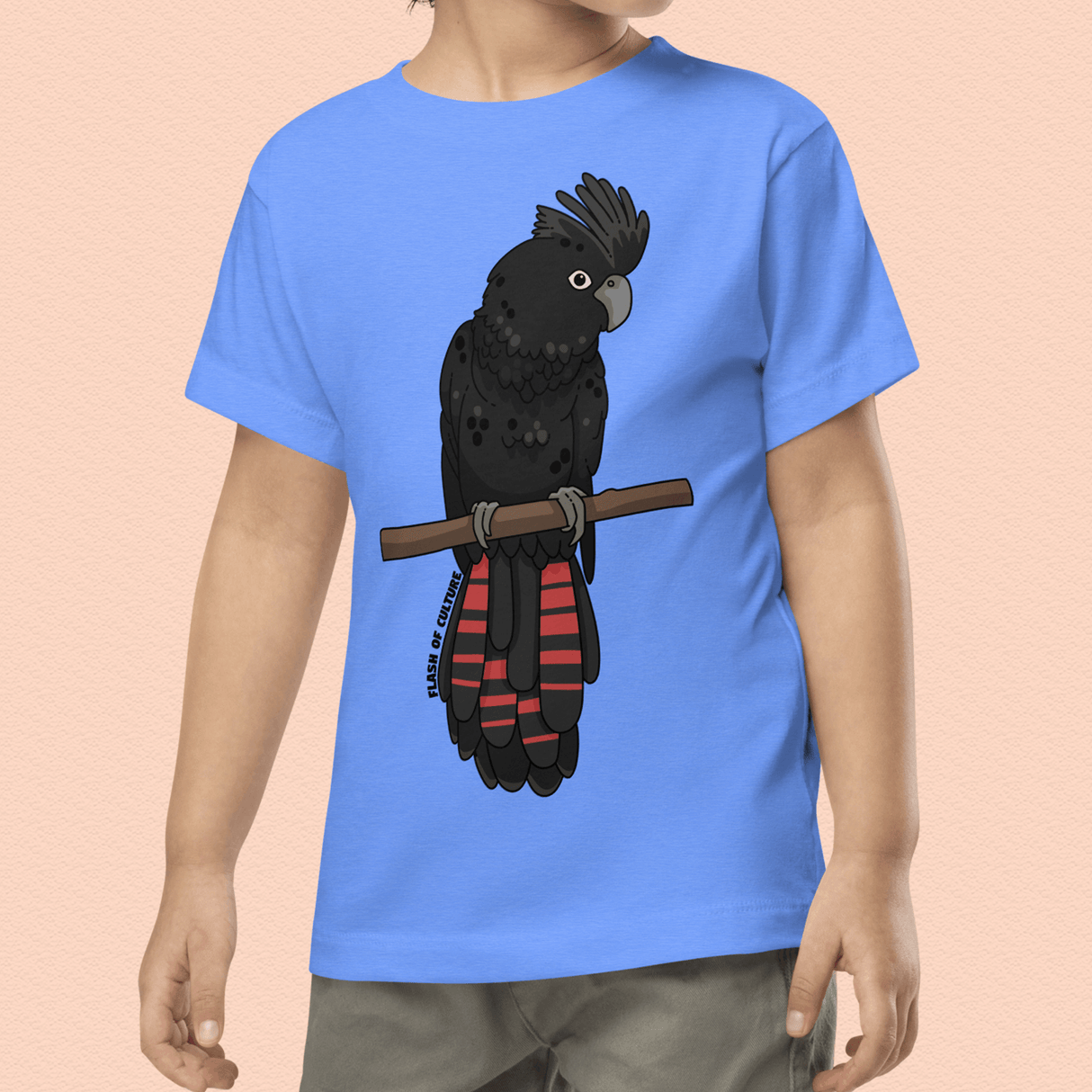 Australian Black Cockatoo T-Shirt Kids Size 2-5 years