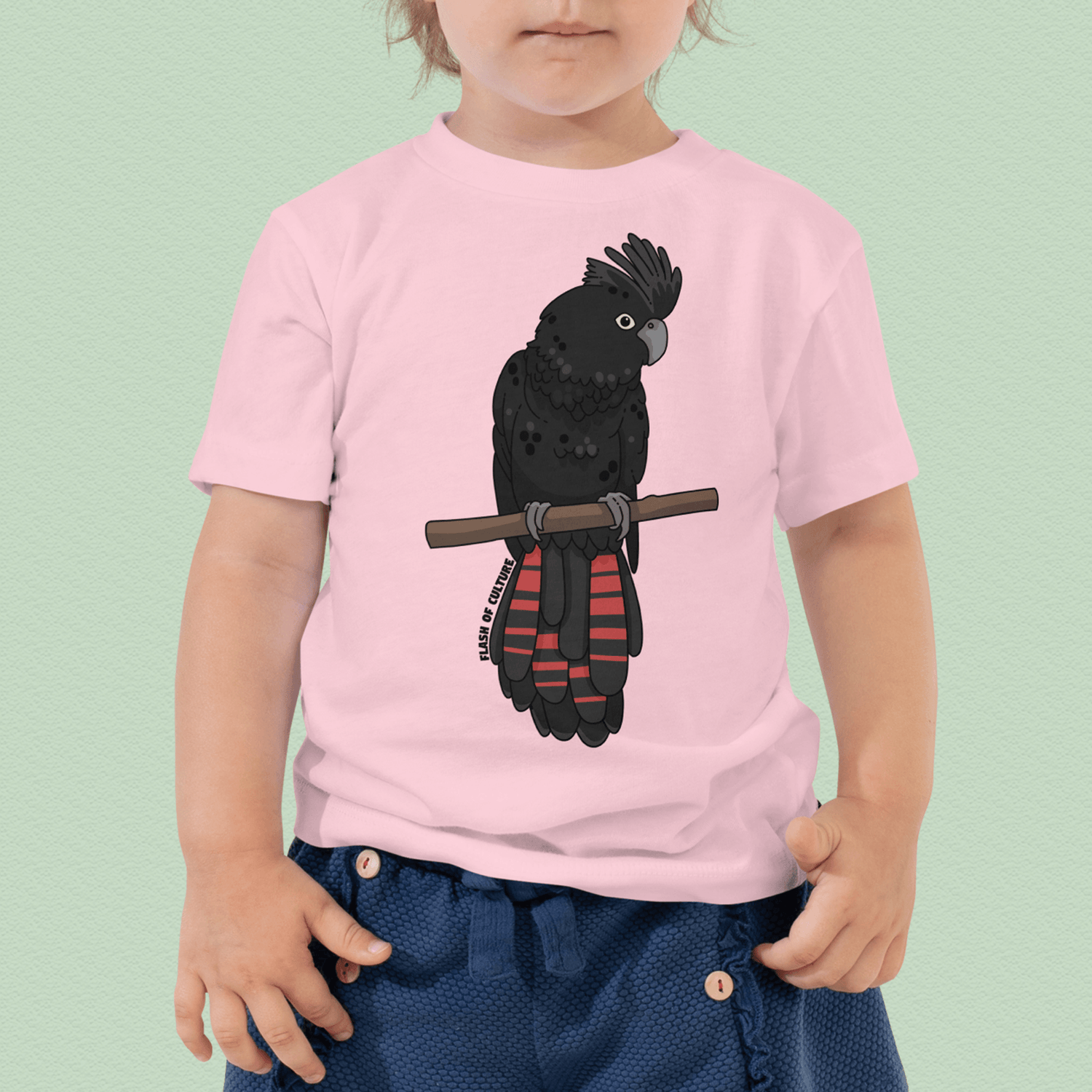 Australian Black Cockatoo T-Shirt Kids Size 2-5 years