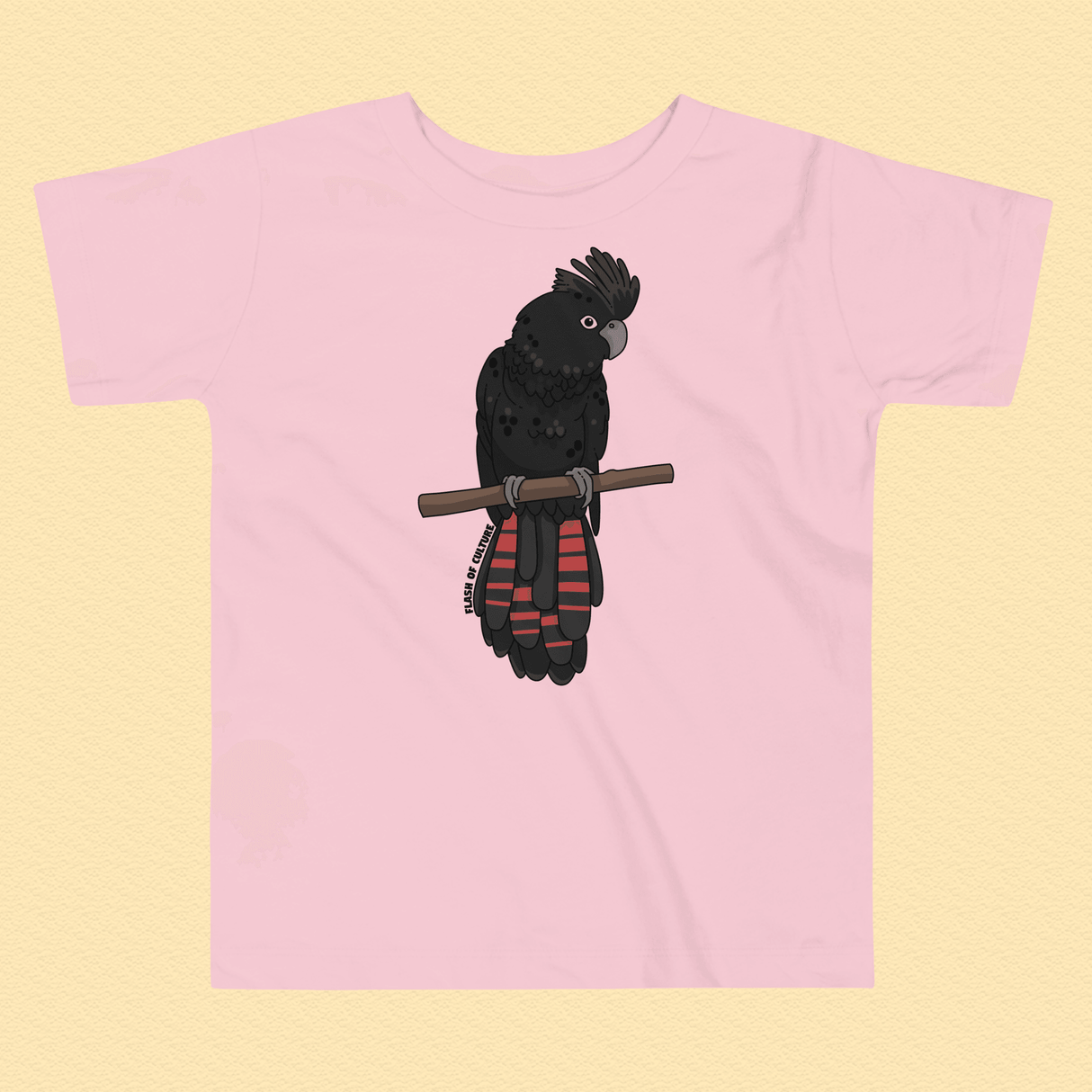Australian Black Cockatoo T-Shirt Kids Size 2-5 years