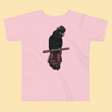 Australian Black Cockatoo T-Shirt Kids Size 2-5 years