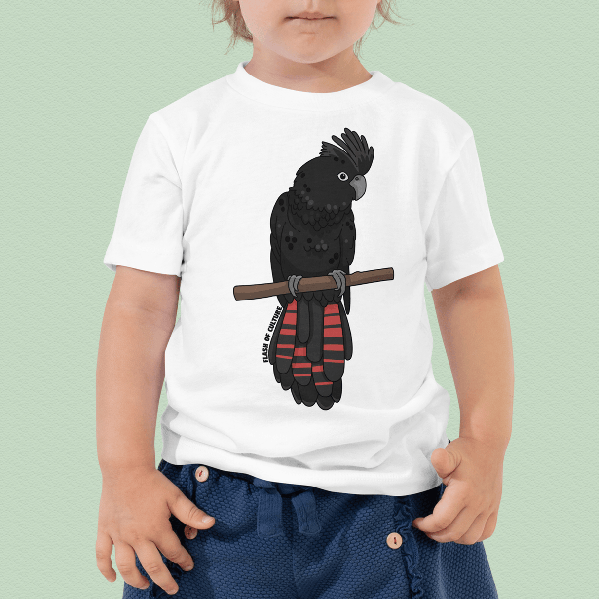 Australian Black Cockatoo T-Shirt Kids Size 2-5 years