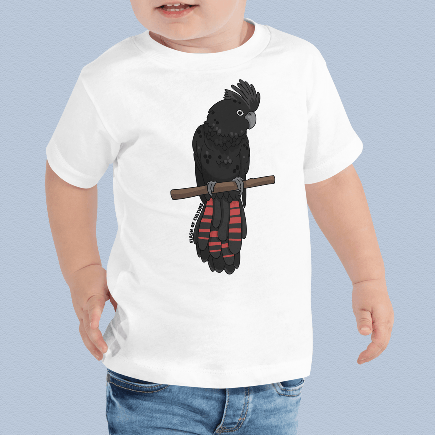 Australian Black Cockatoo T-Shirt Kids Size 2-5 years