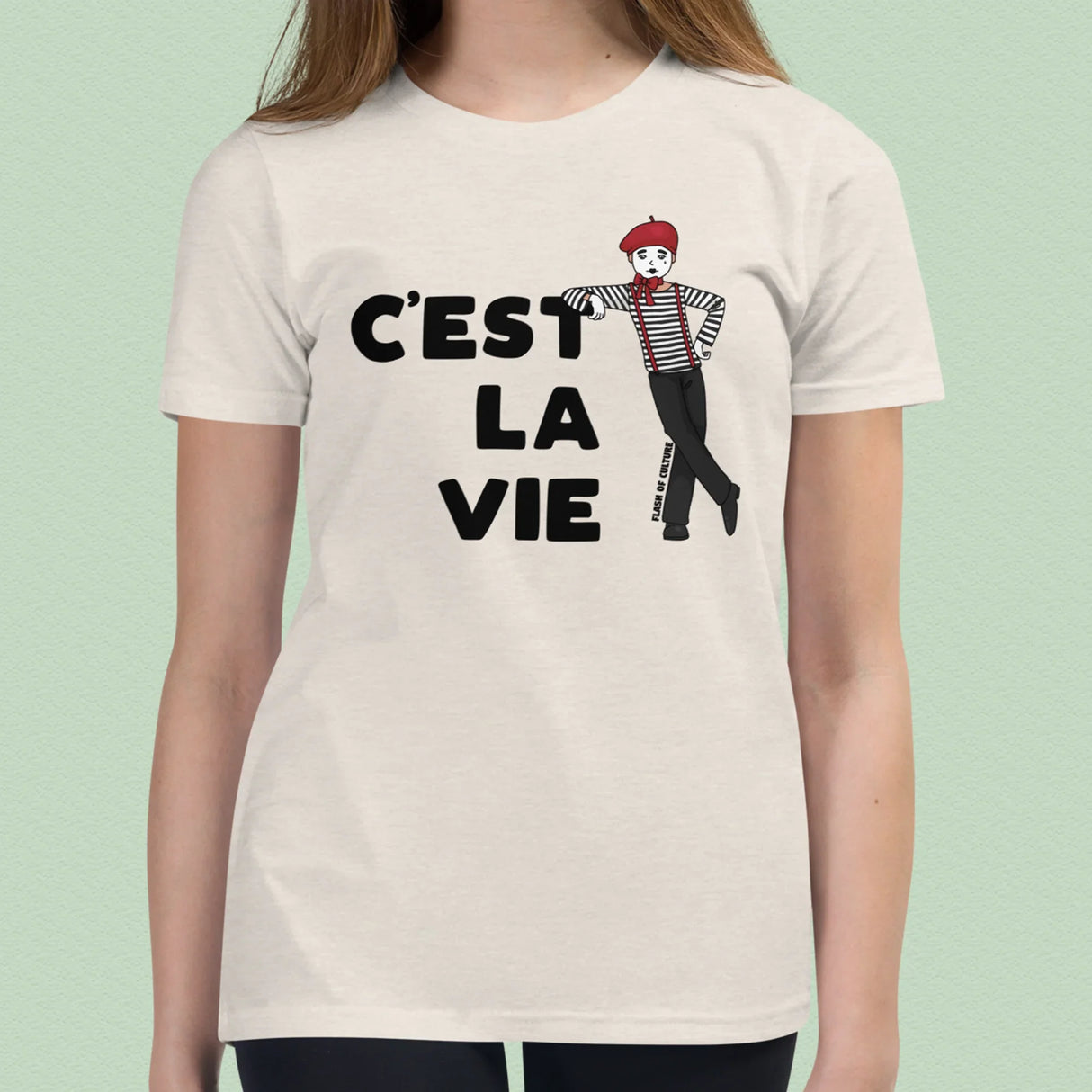 C'est La Vie T-Shirt Kids, French Tshirts Youth Size 6+ years