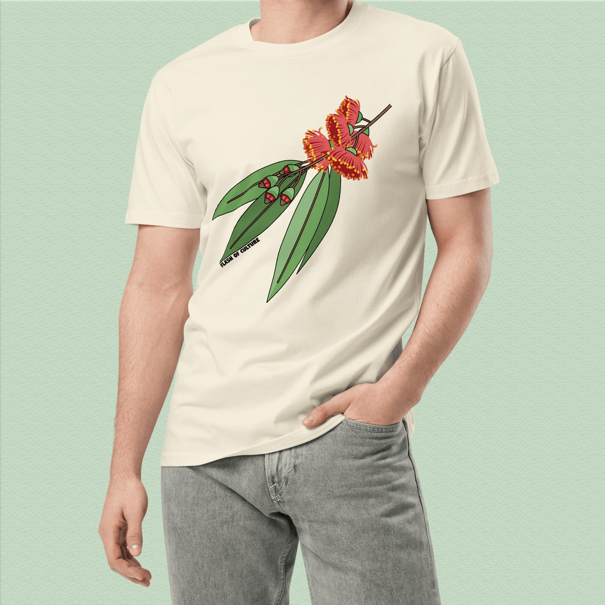 Australian Gumnut Flower & Leaves T-Shirt Adult Unisex