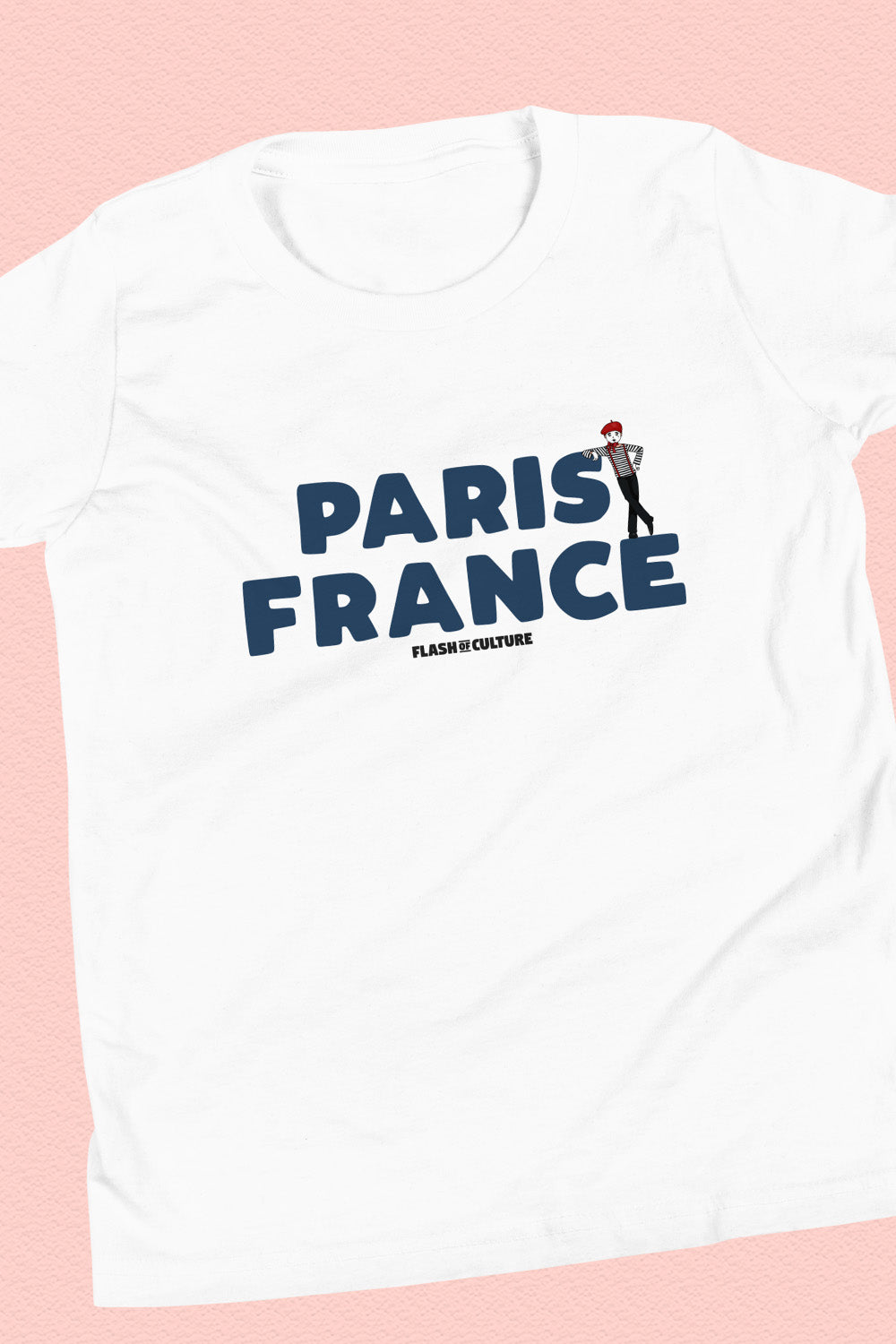Paris France Mime T-Shirt Kids Youth Size 6+ years