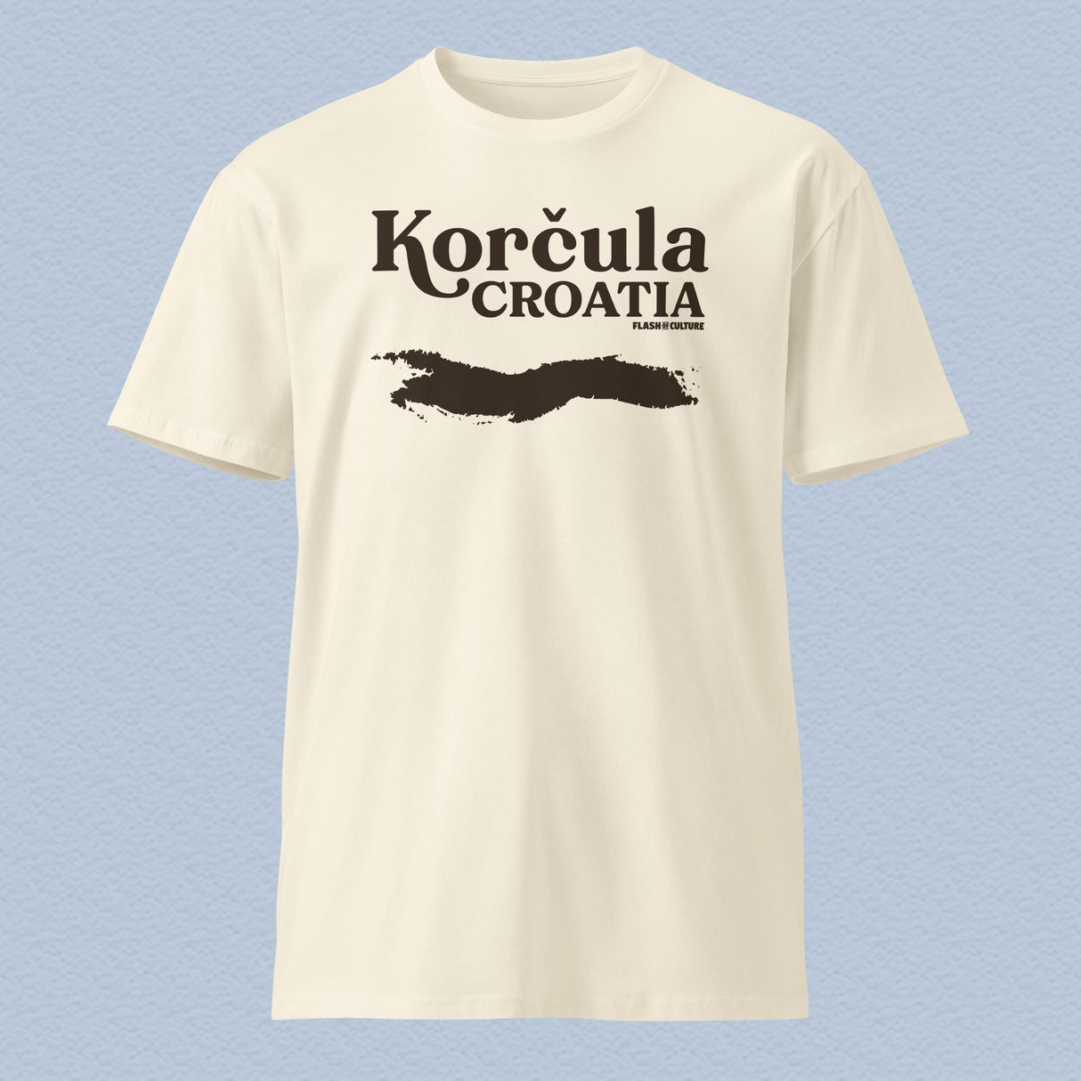 Korcula Croatia Island Map T-Shirt Adult Unisex
