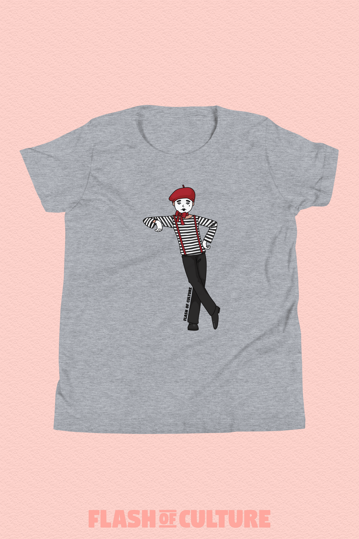 French Mime T-Shirt Kids Youth Size 6+ years