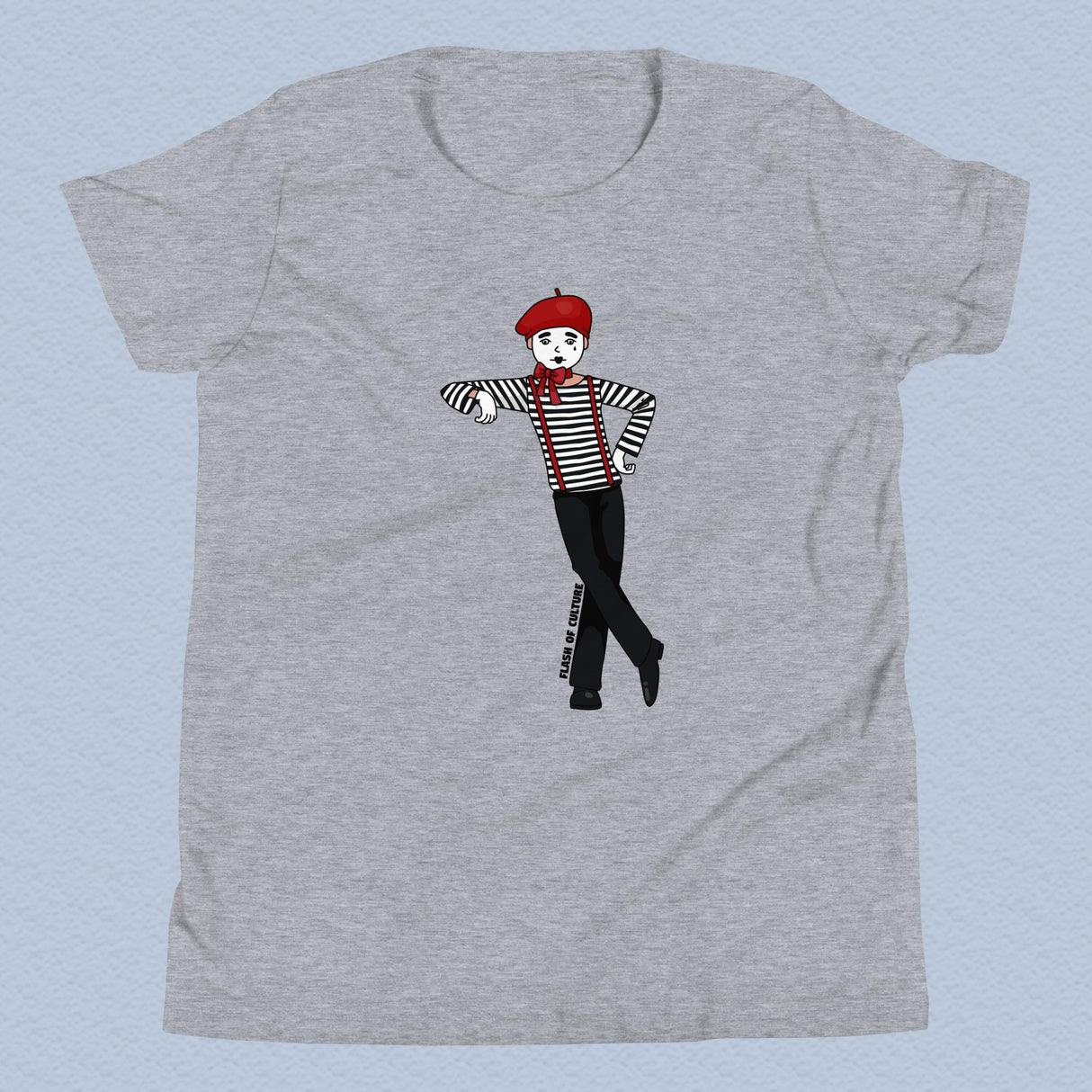 French Mime T-Shirt Kids Youth Size 6+ years