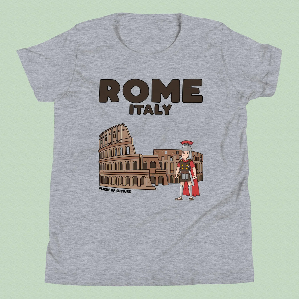 Rome Italy Colosseum Gladiator T-Shirt Kids Youth Size 6+ years