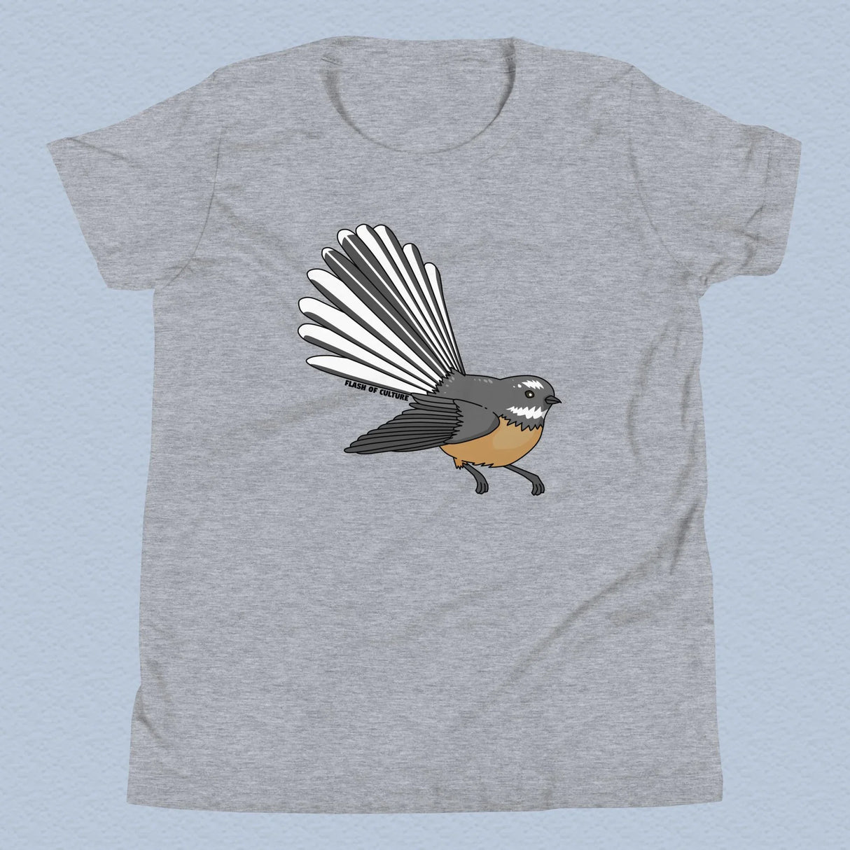 New Zealand Fantail Bird T-Shirt Kids Youth Size 6+ years