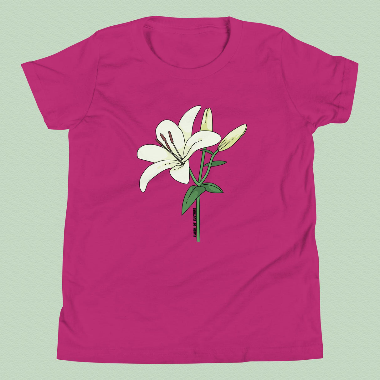 Italian Lily Flower T-Shirt Kids Youth Size 6+ years