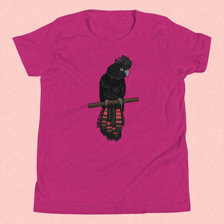 Australian Black Cockatoo T-Shirt Kids Youth Size 6+ years