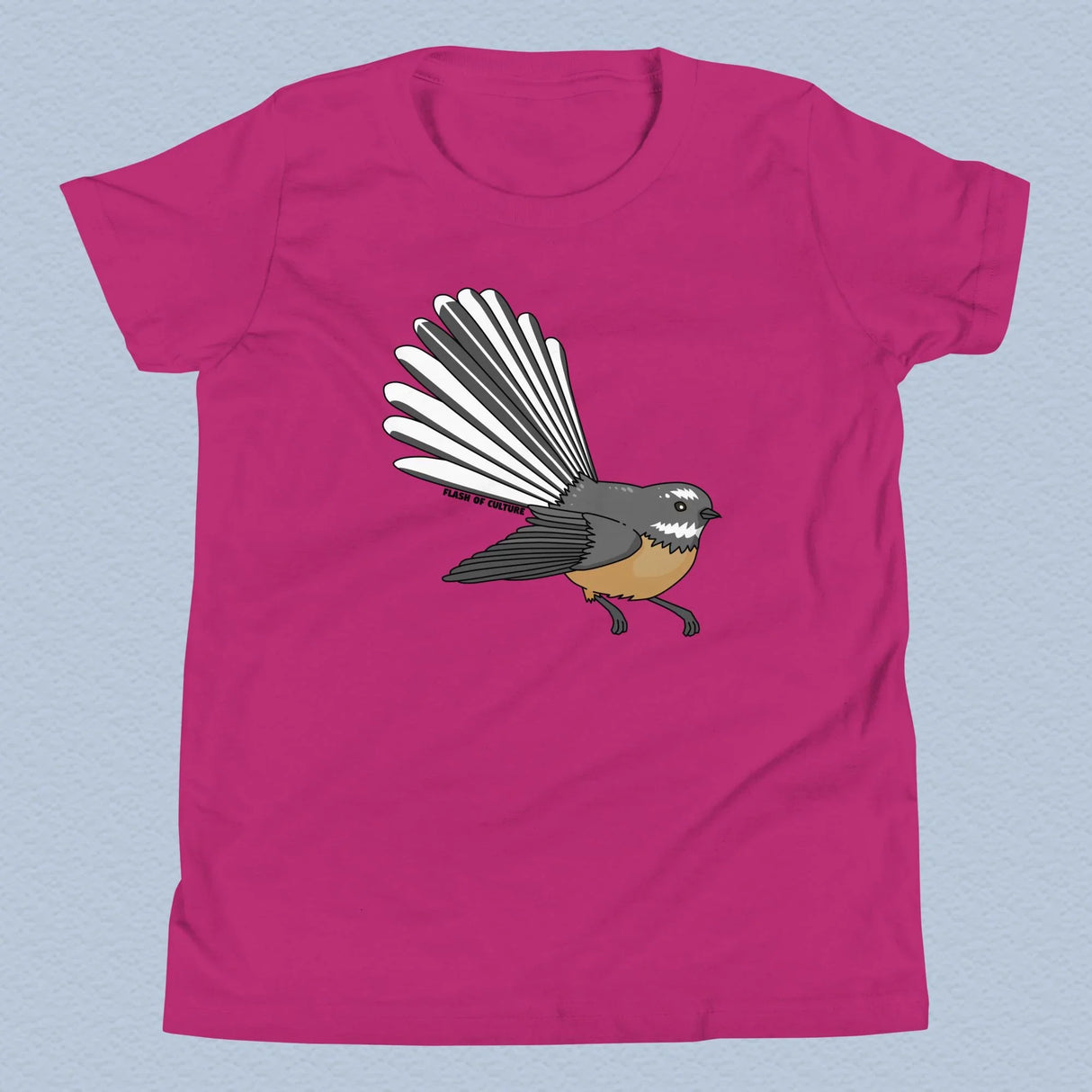 New Zealand Fantail Bird T-Shirt Kids Youth Size 6+ years