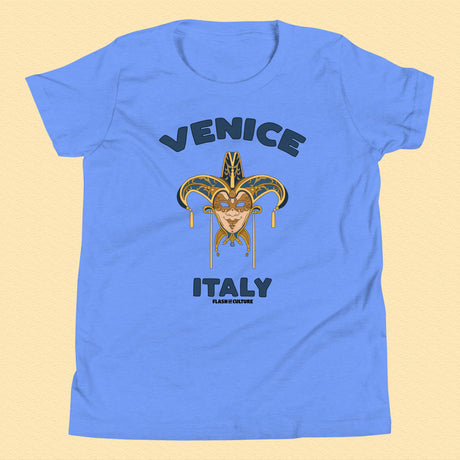Venetian Mask Italy T-Shirt Kids Youth Size 6+ years