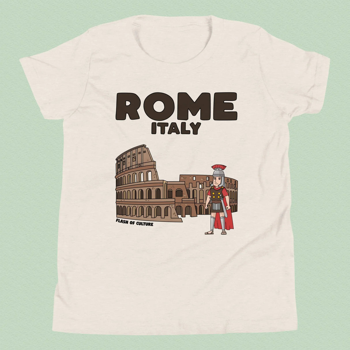 Rome Italy Colosseum Gladiator T-Shirt Kids Youth Size 6+ years