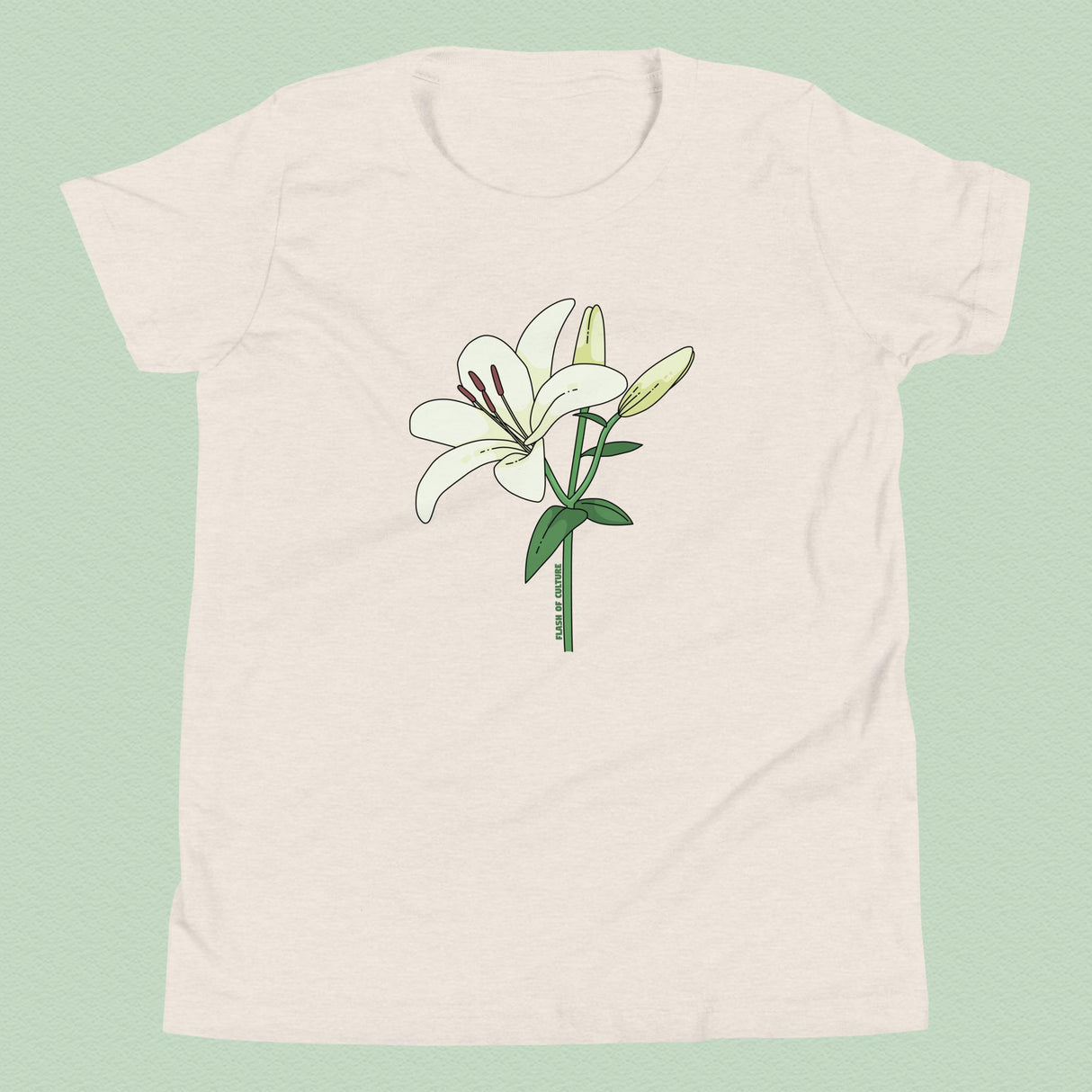 Italian Lily Flower T-Shirt Kids Youth Size 6+ years