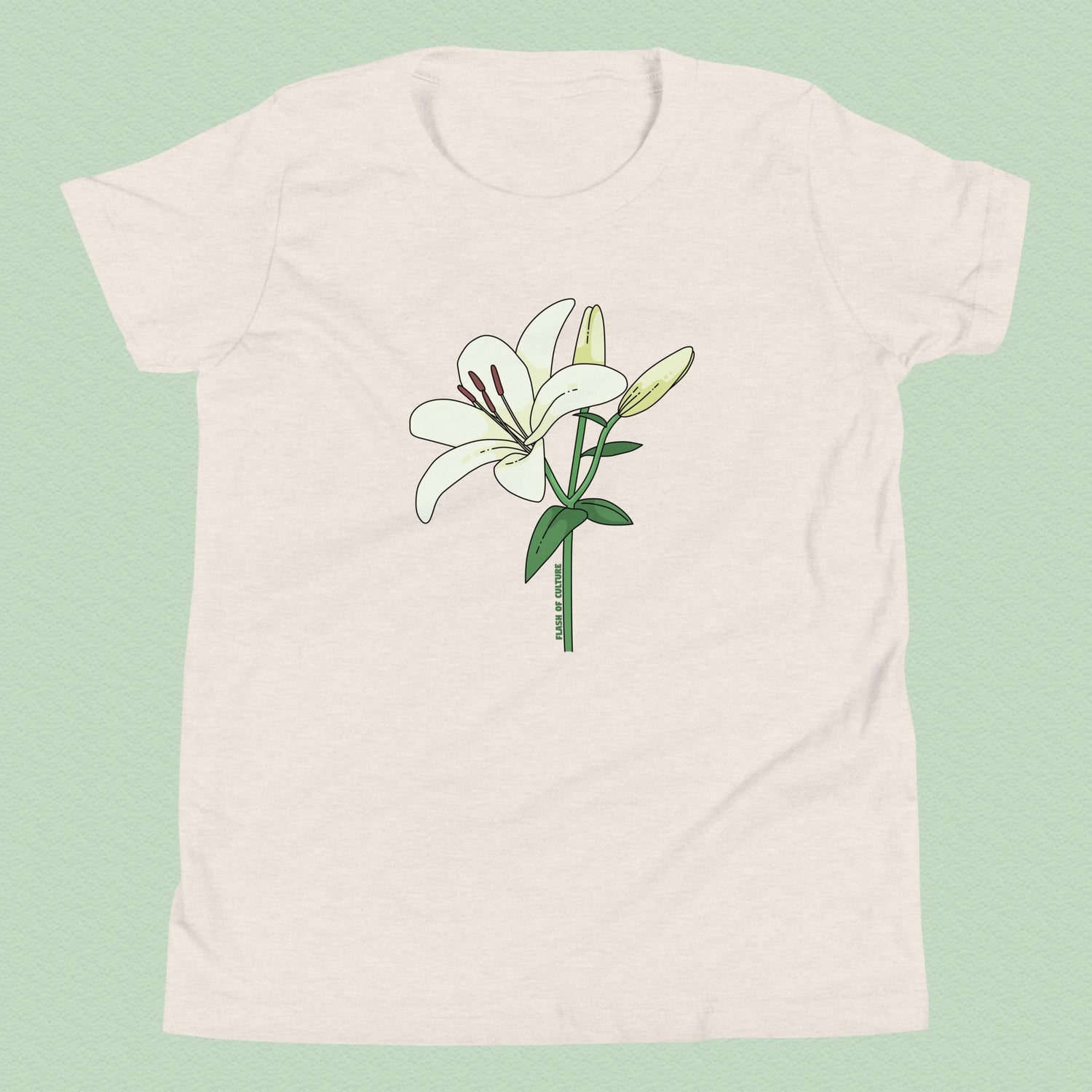 Italian Lily Flower T-Shirt Kids Youth Size 6+ years