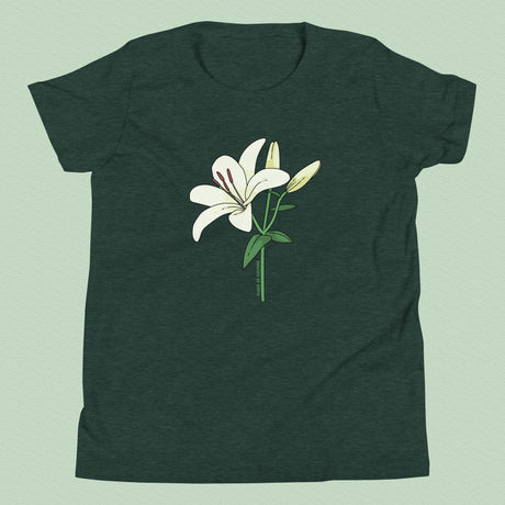 Italian Lily Flower T-Shirt Kids Youth Size 6+ years