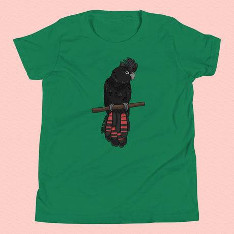 Australian Black Cockatoo T-Shirt Kids Youth Size 6+ years