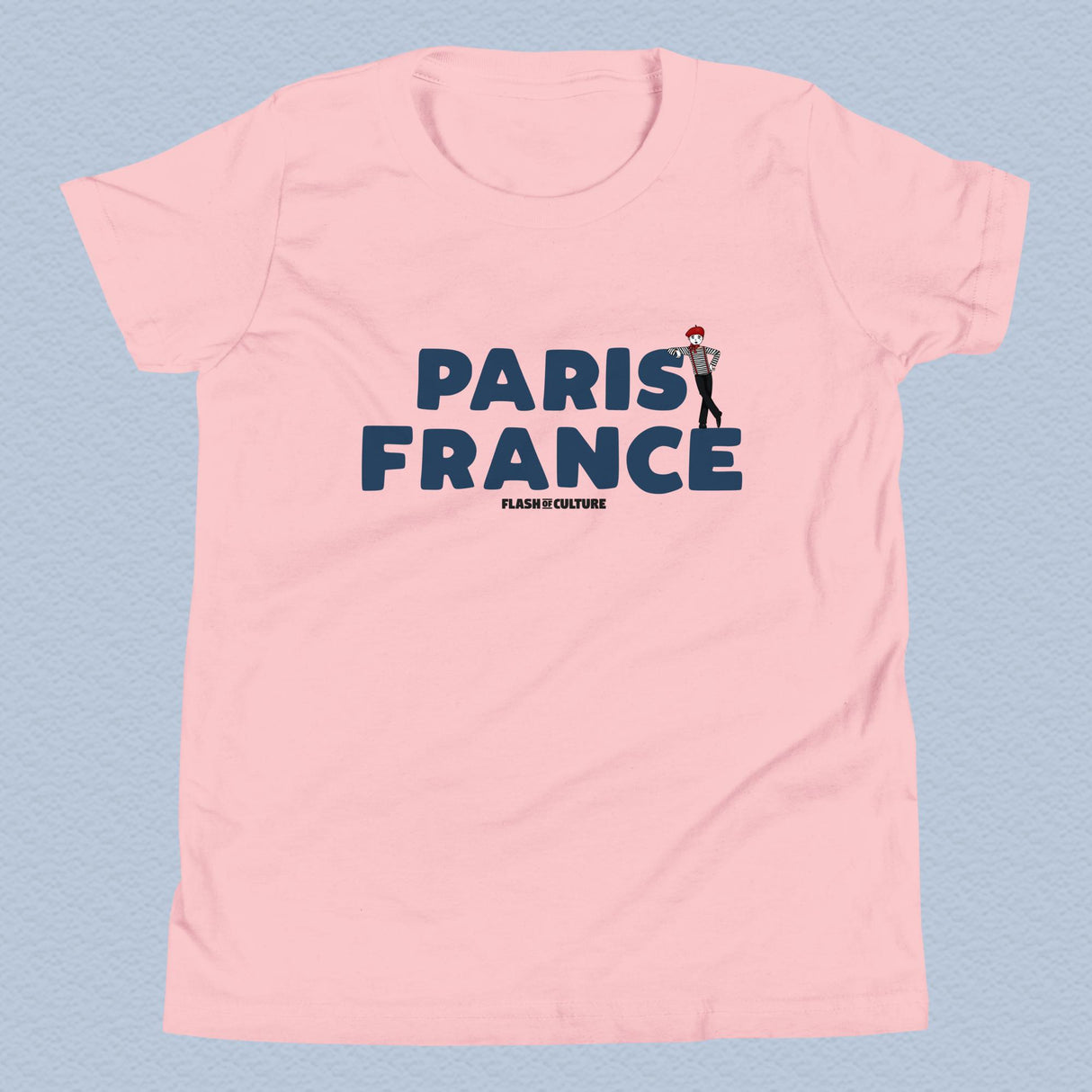 Paris France Mime T-Shirt Kids Youth Size 6+ years