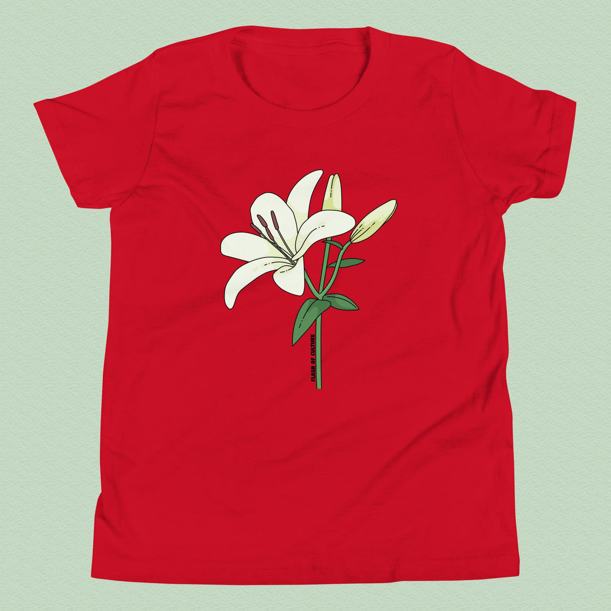 Italian Lily Flower T-Shirt Kids Youth Size 6+ years