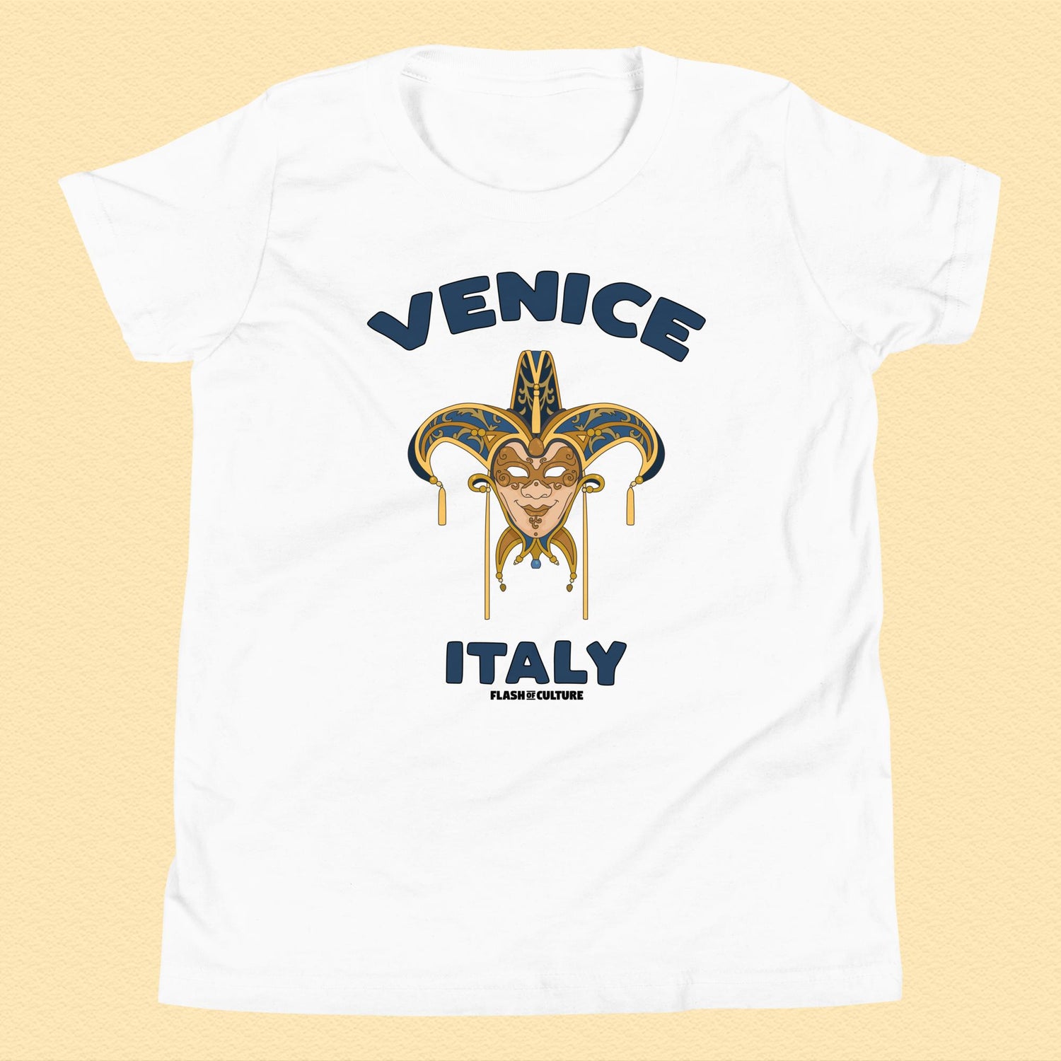 Venetian Mask Italy T-Shirt Kids Youth Size 6+ years