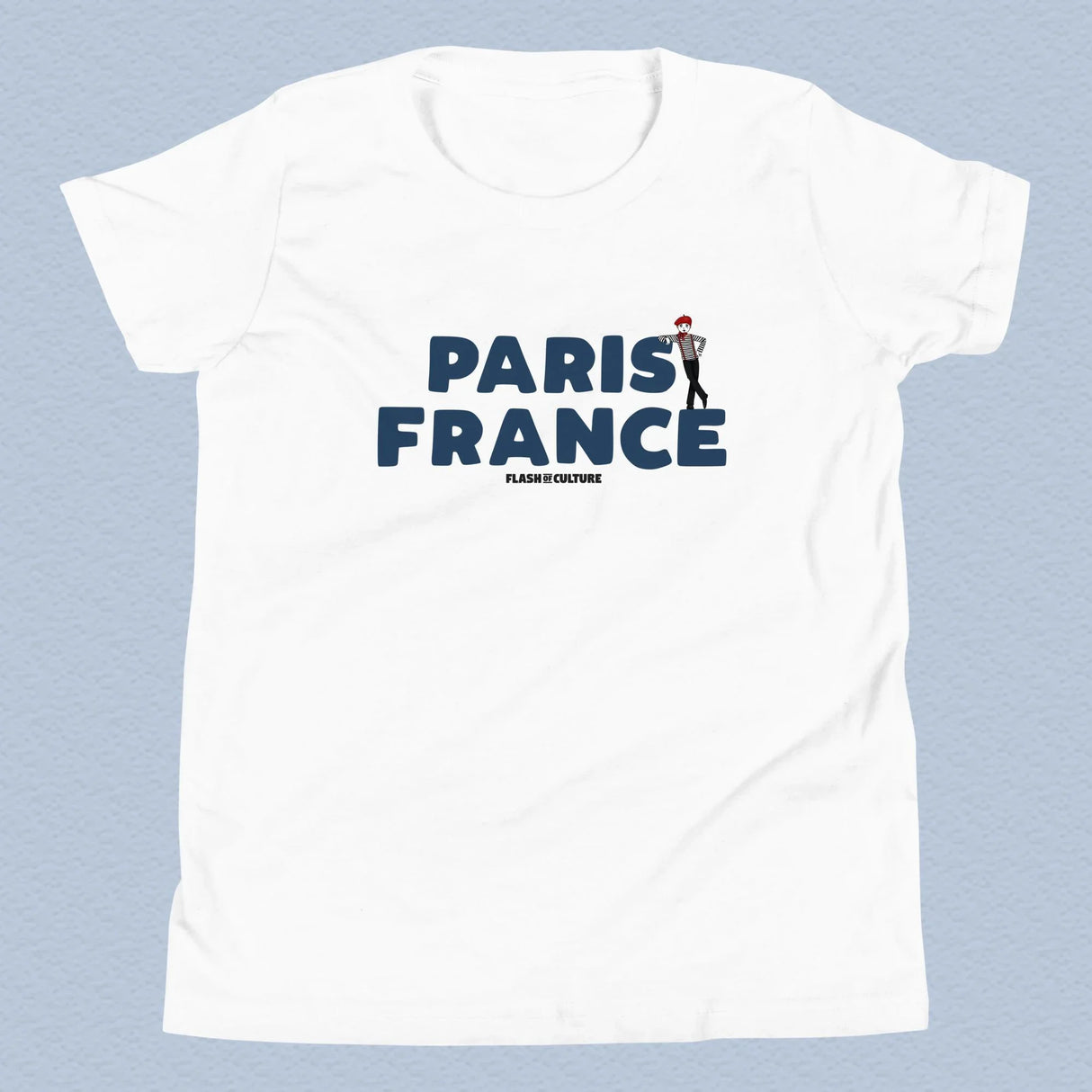 Paris France Mime T-Shirt Kids Youth Size 6+ years